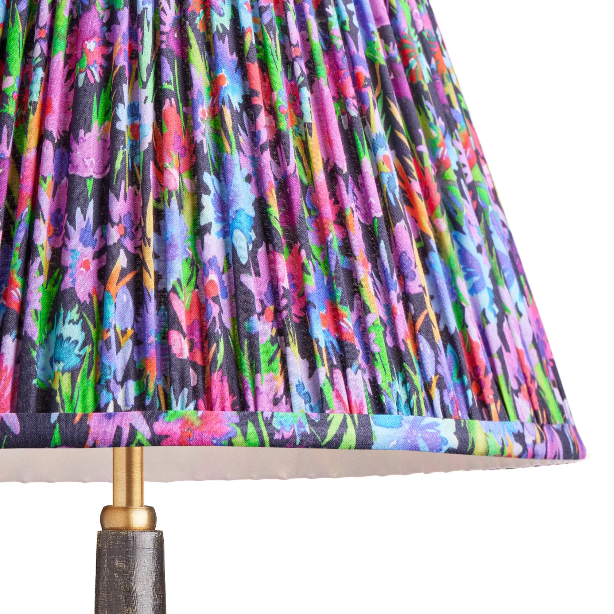 14cm tall tapered shade in black English Meadow by Matthew Williamson