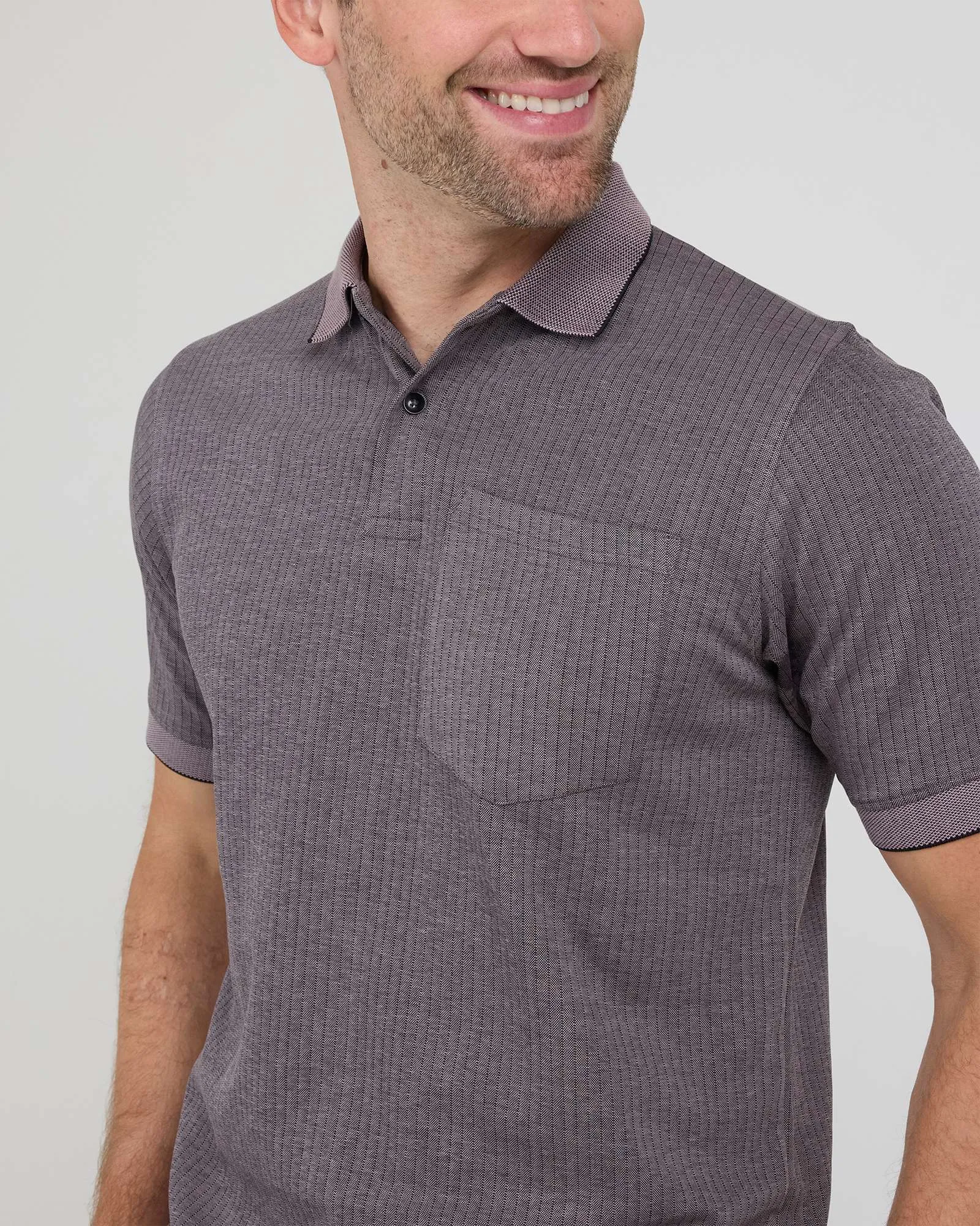 3 Pack: Men's Ribbed CVC SS Polo Shirt With Pocket - Breathable Performance Polo (Available in Big & Tall)