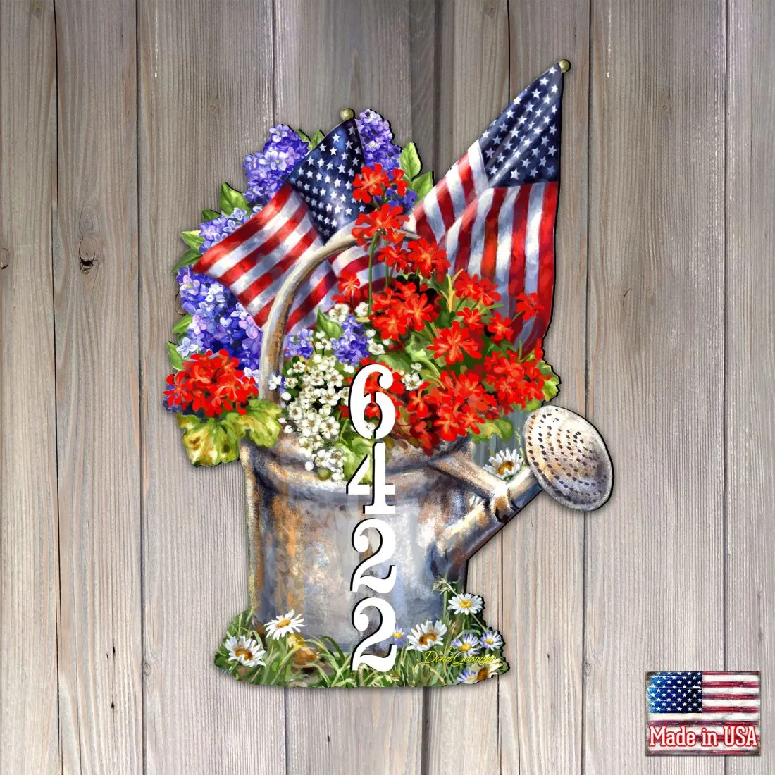 American Flag Summer Bouquet House Number by Gelsinger - American Patriotic Décor - MA8461040-1711