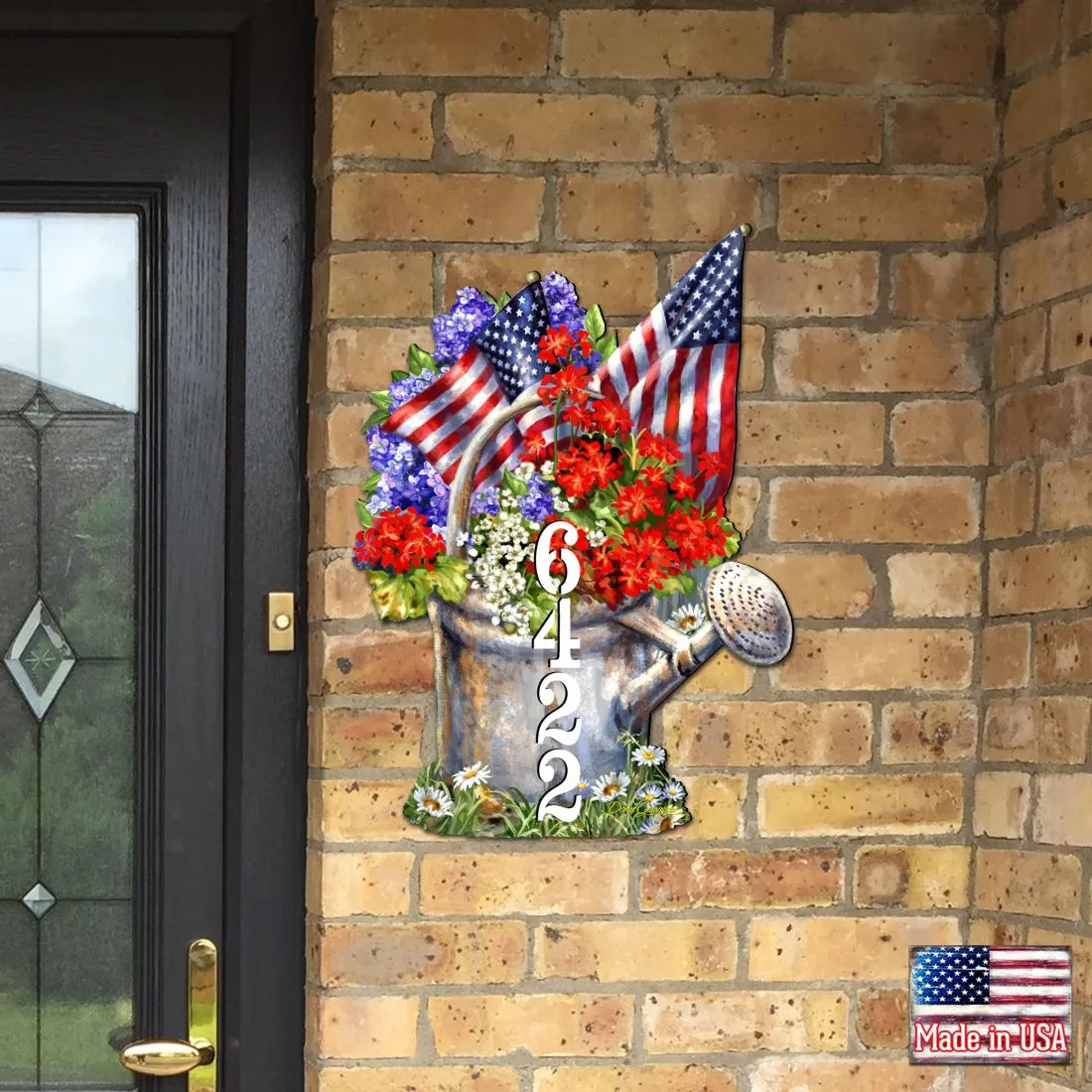 American Flag Summer Bouquet House Number by Gelsinger - American Patriotic Décor - MA8461040-1711