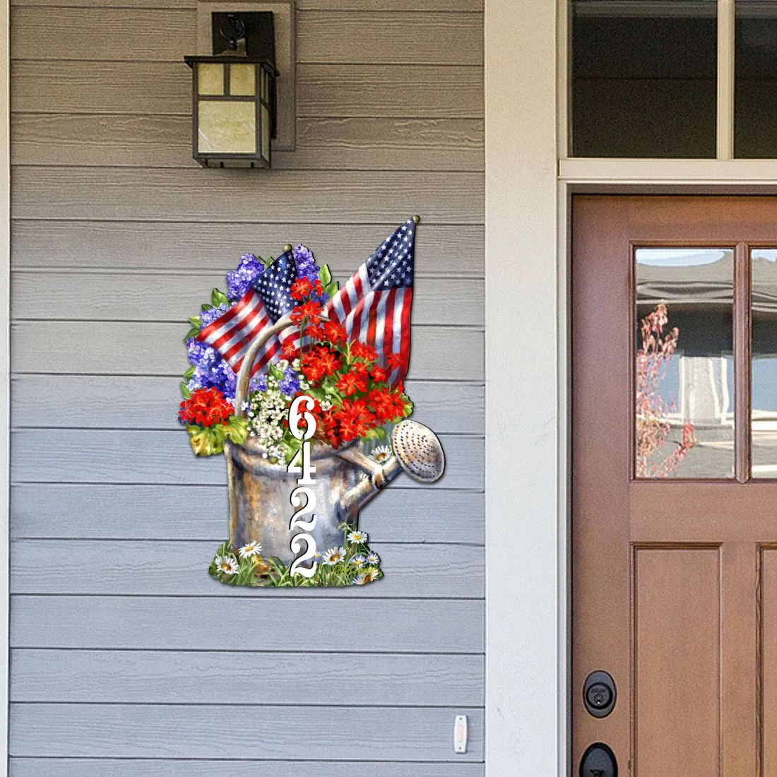 American Flag Summer Bouquet House Number by Gelsinger - American Patriotic Décor - MA8461040-1711