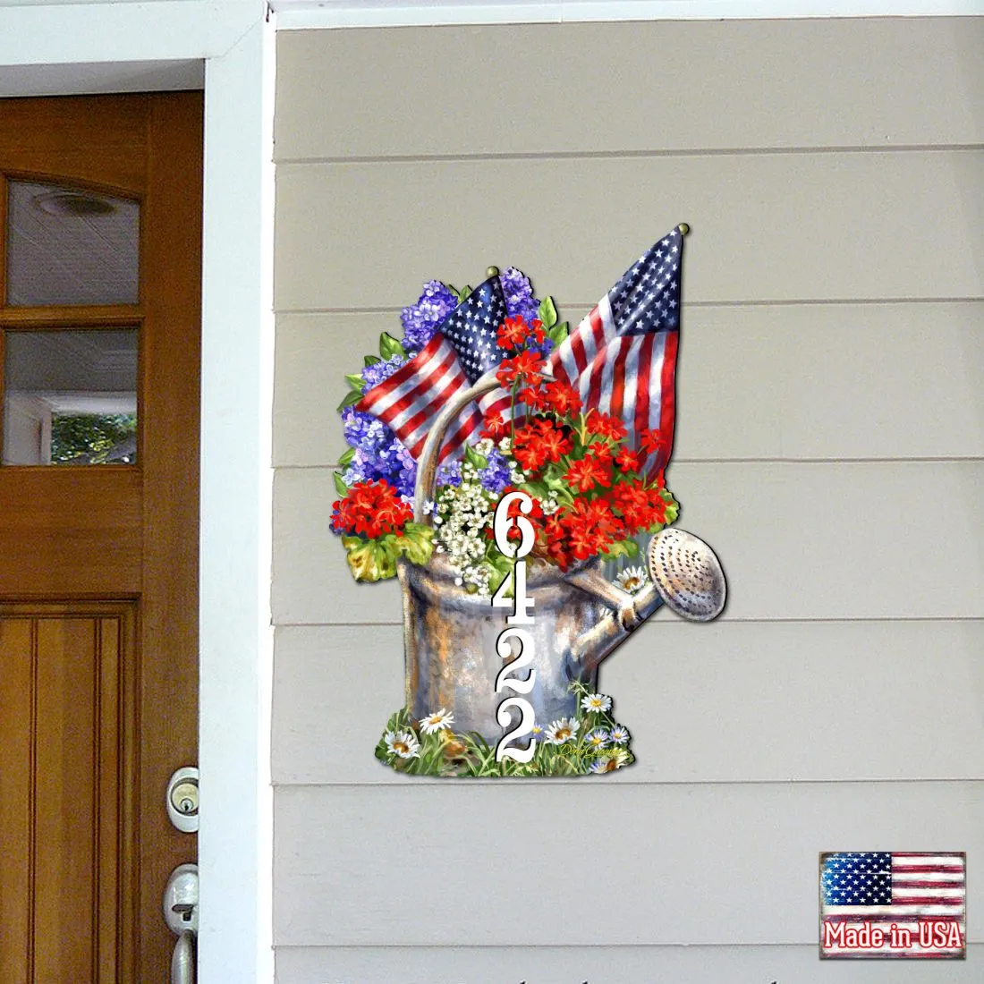 American Flag Summer Bouquet House Number by Gelsinger - American Patriotic Décor - MA8461040-1711