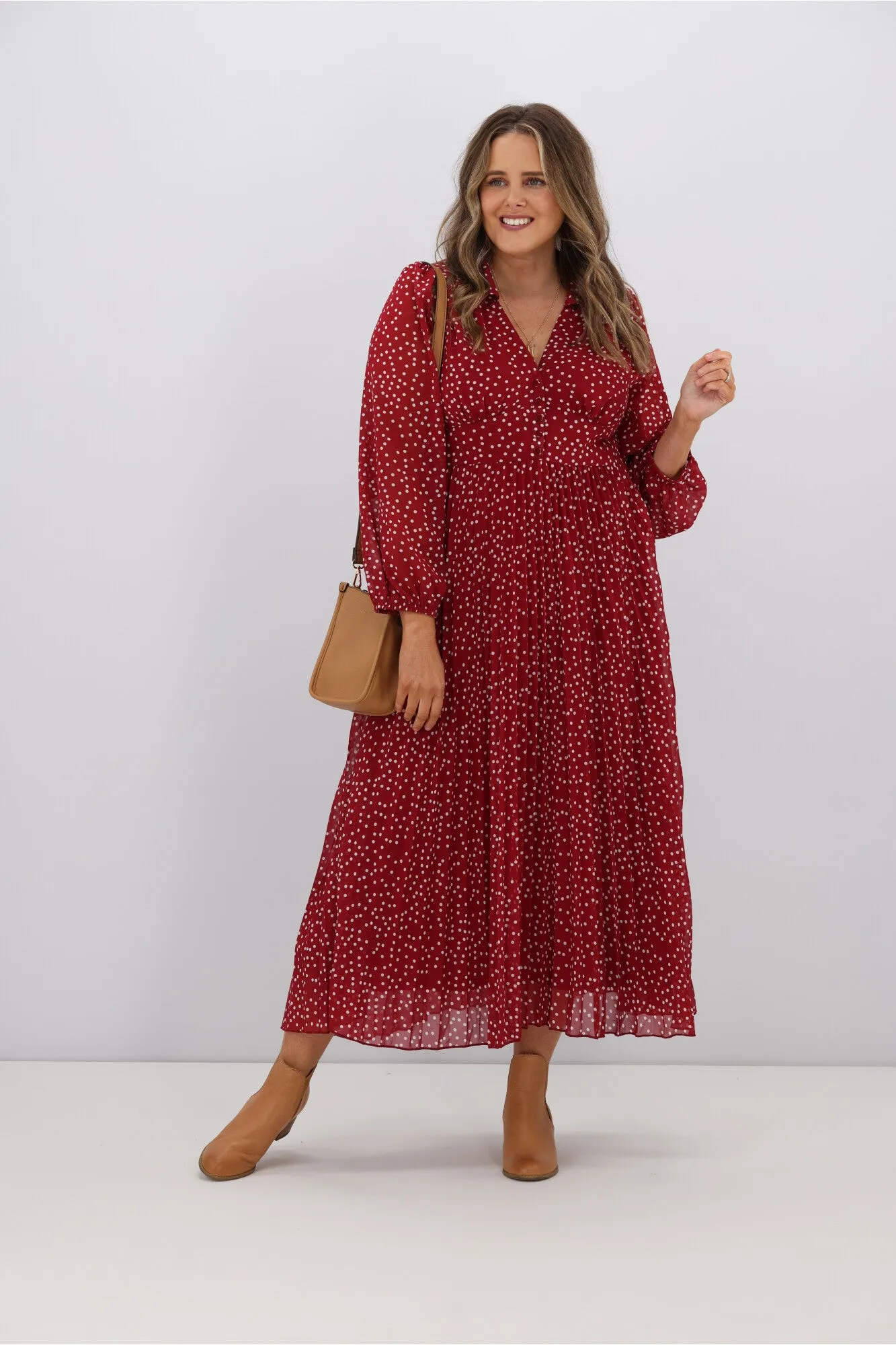 Boho Australia Kasey Dress Red White