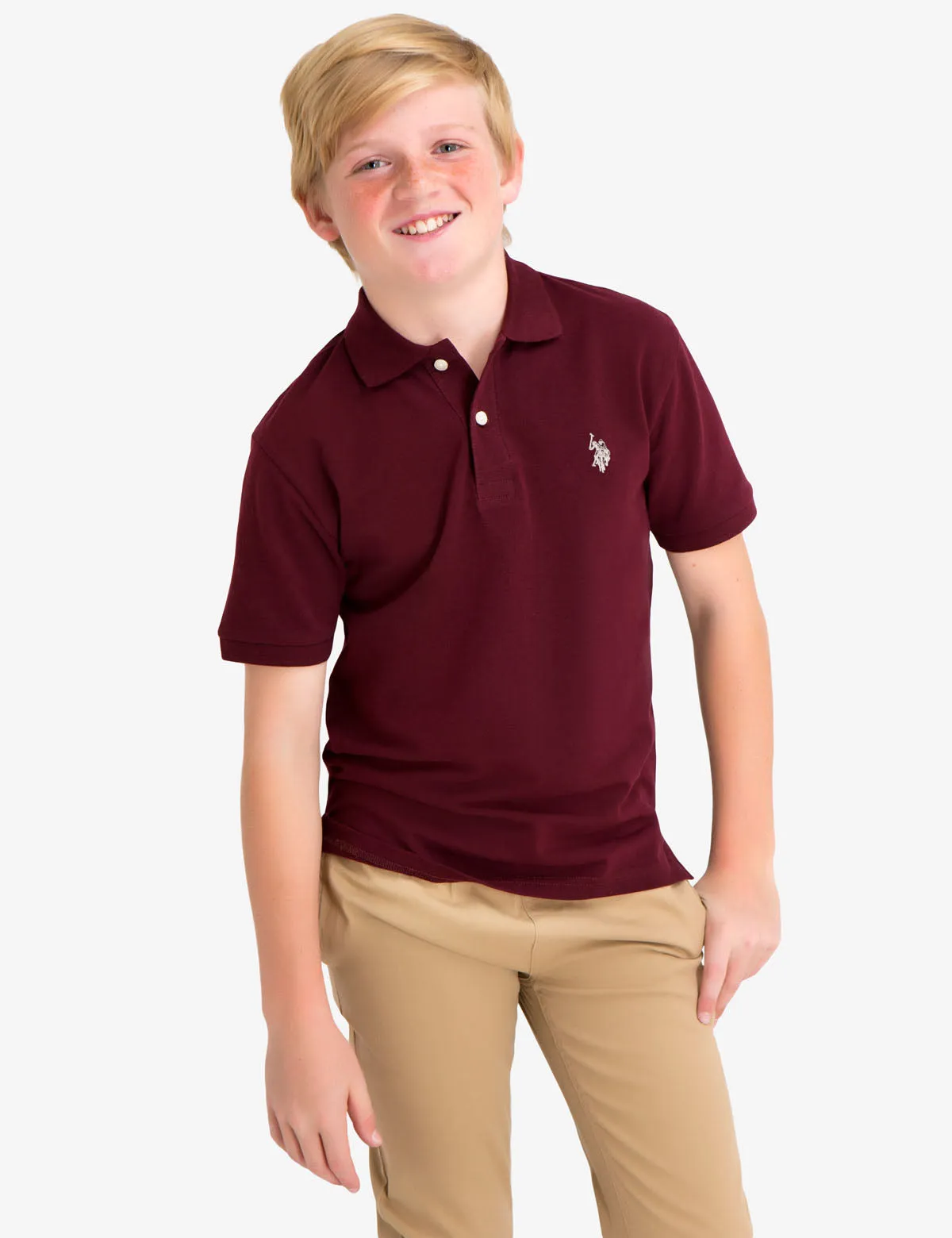 BOYS LOGO PIQUE POLO SHIRT