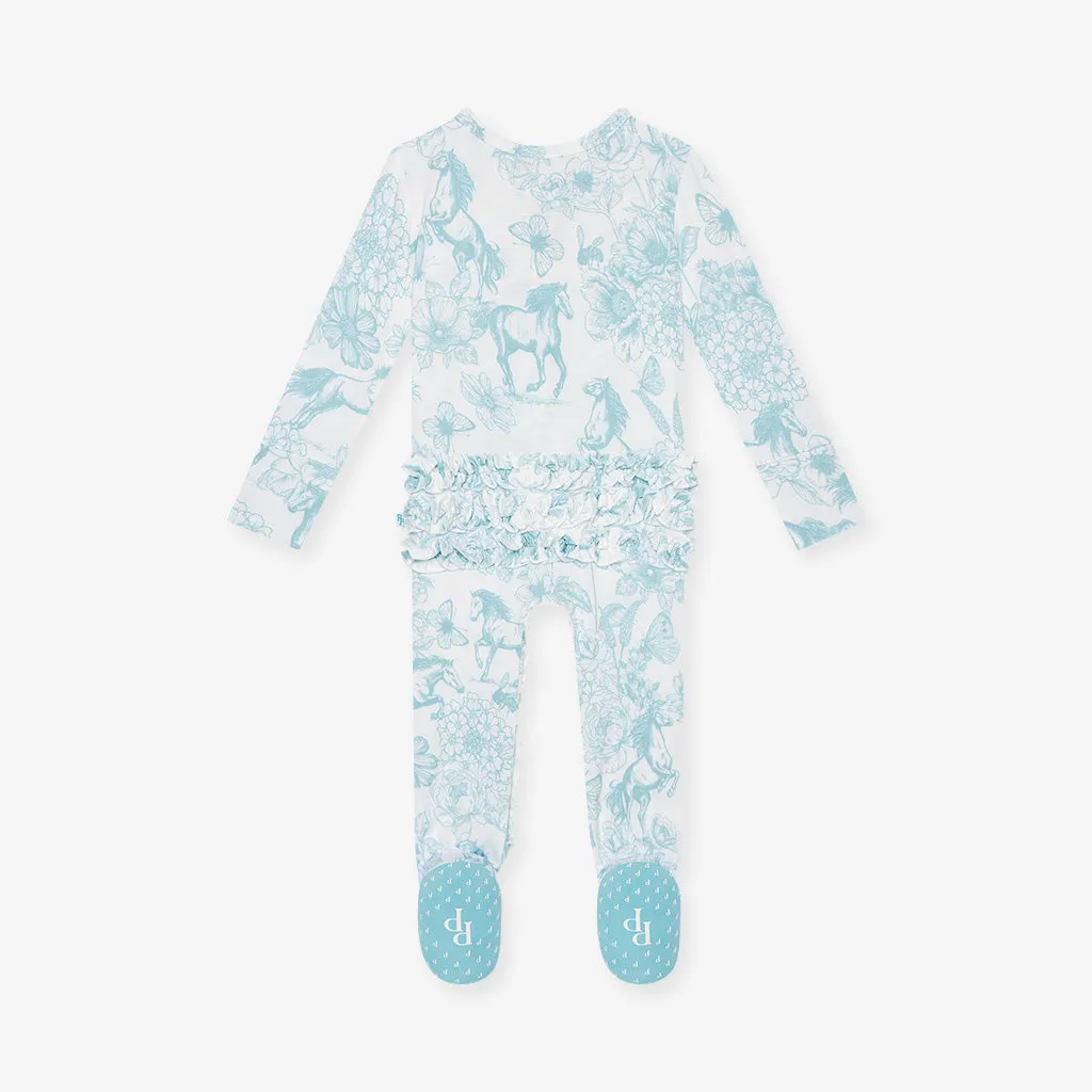 Charlotte Anne Footie Ruffled Zippered One Piece