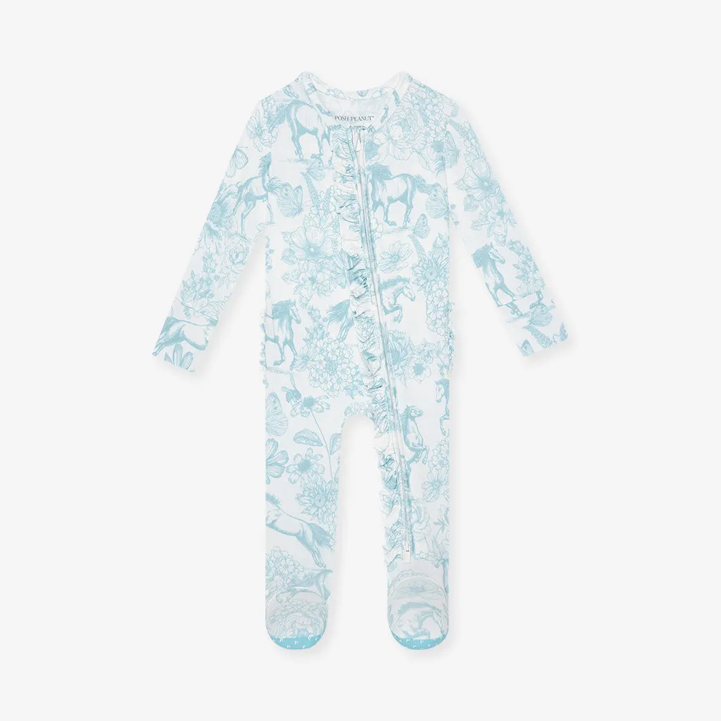 Charlotte Anne Footie Ruffled Zippered One Piece