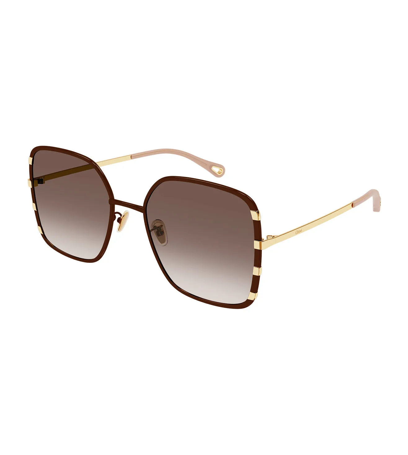 Chloe Women's Brown Square Sunglass
