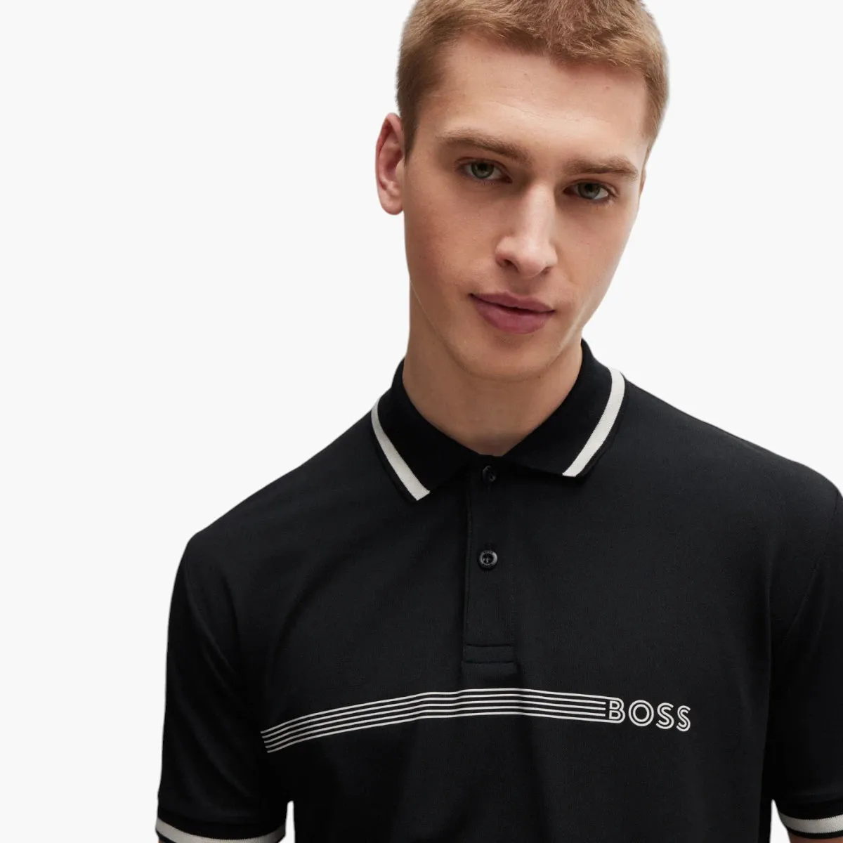 Cotton-Blend Polo Shirt With Stripes And Logo