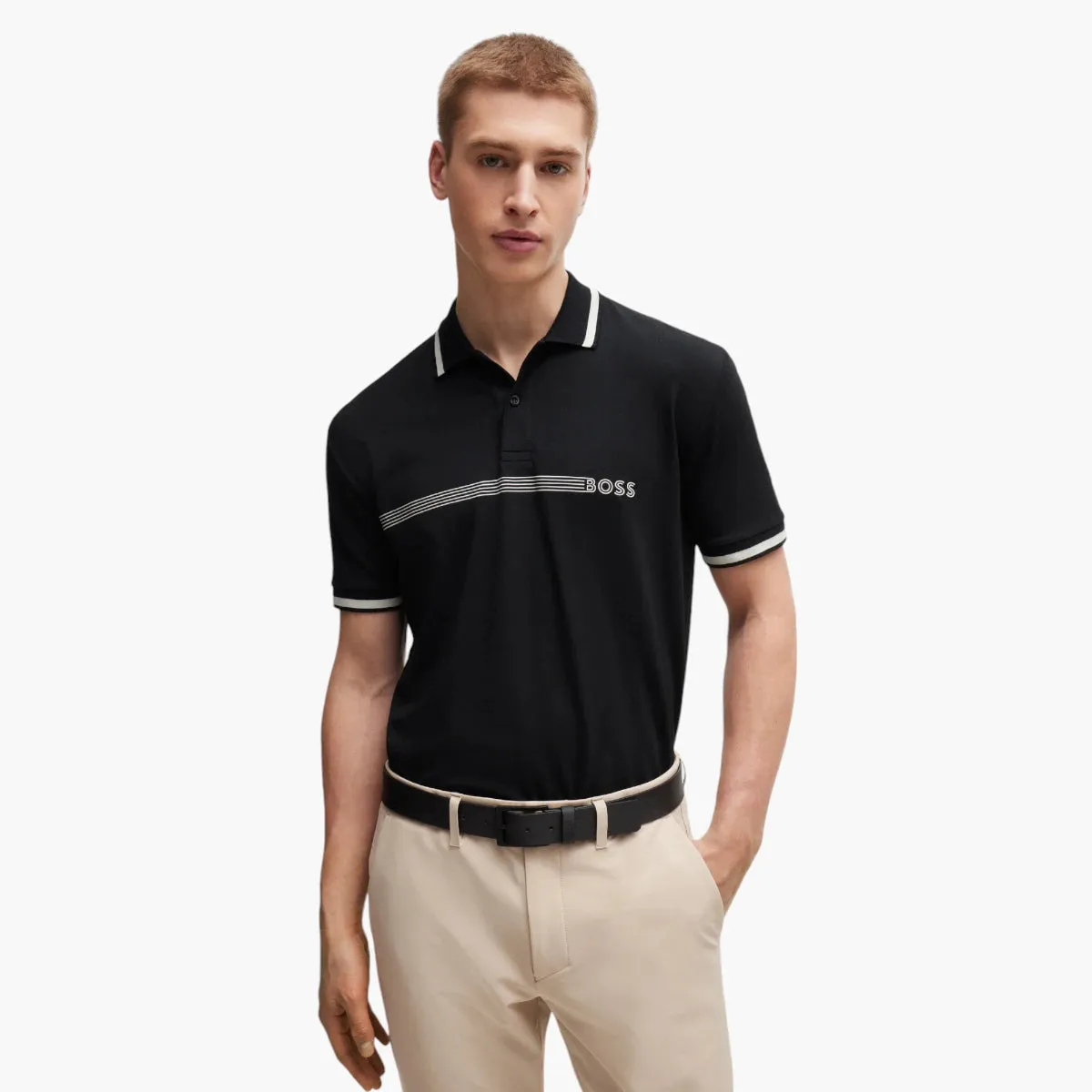 Cotton-Blend Polo Shirt With Stripes And Logo