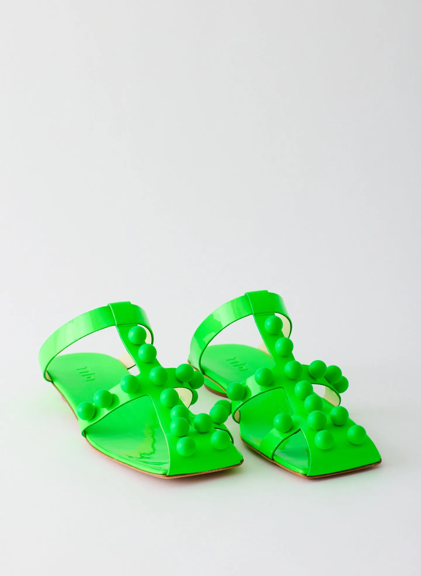 Dex Studded Neon Patent Sandal