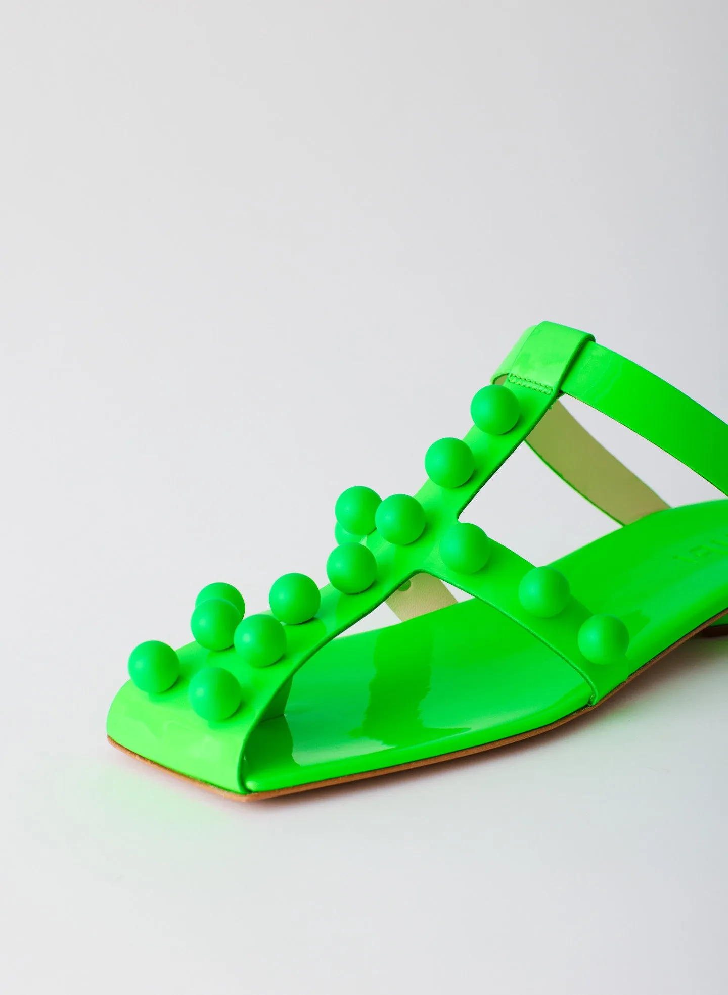 Dex Studded Neon Patent Sandal