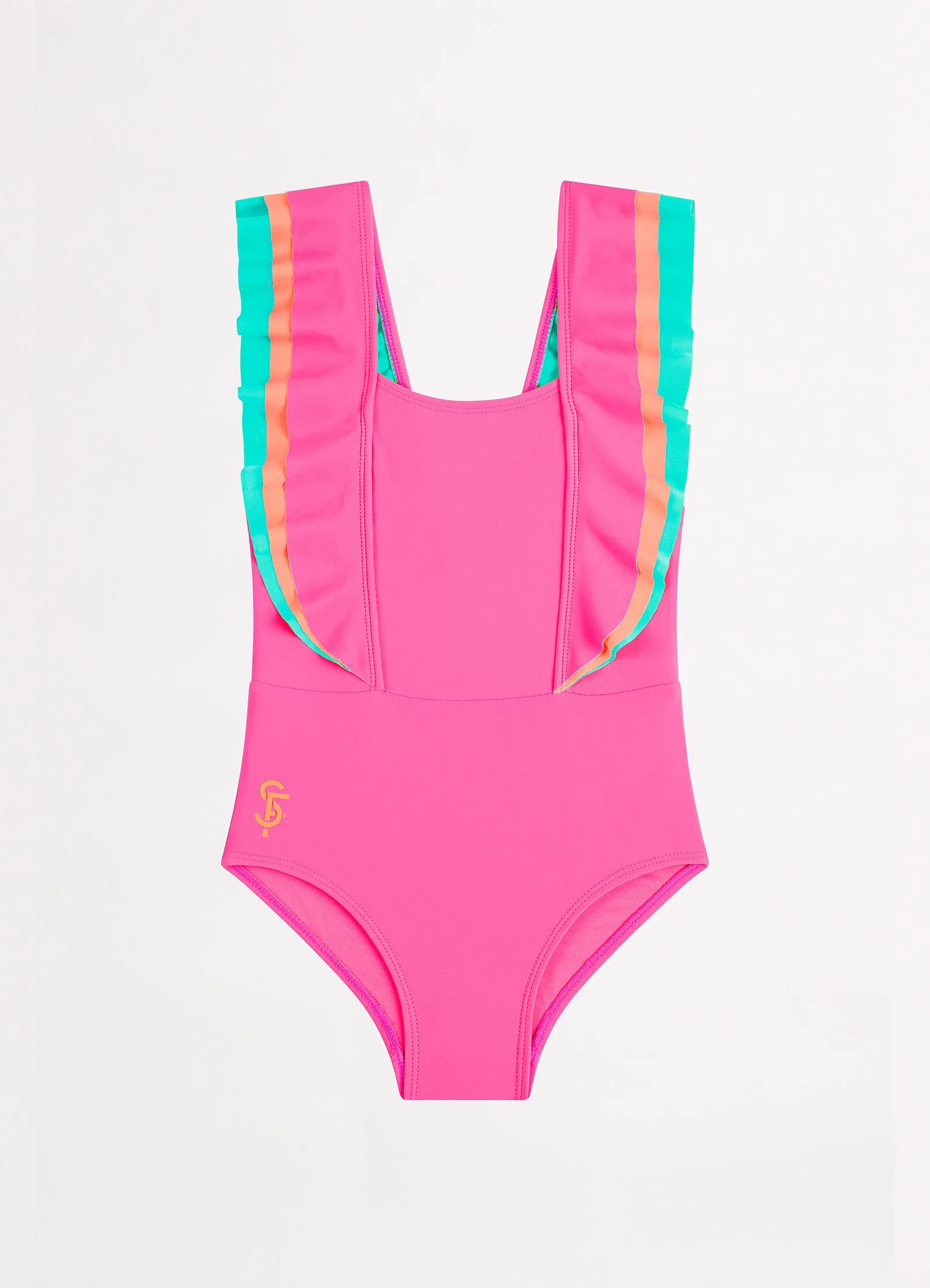 Essentials Girls Colour Blocked One Piece - Peony