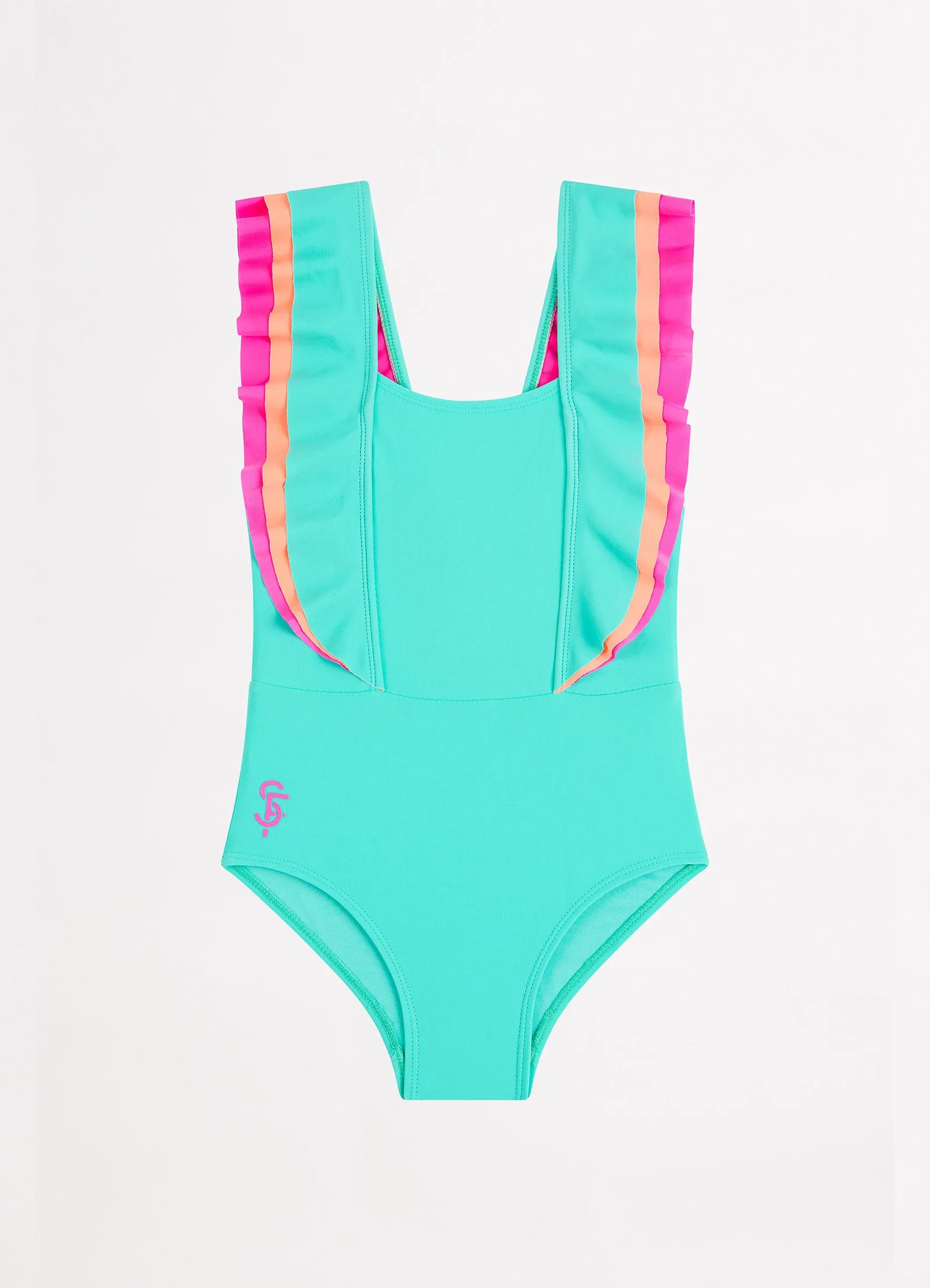 Essentials Girls Colour Blocked One Piece - Splash
