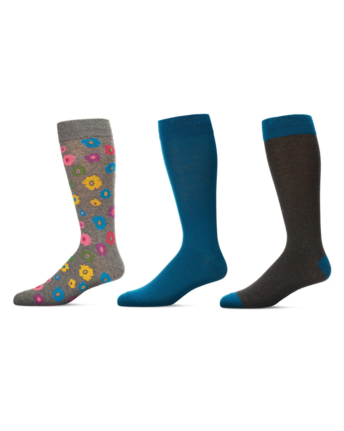 Flower Power Cotton Blend Crew Sock 3 Pack