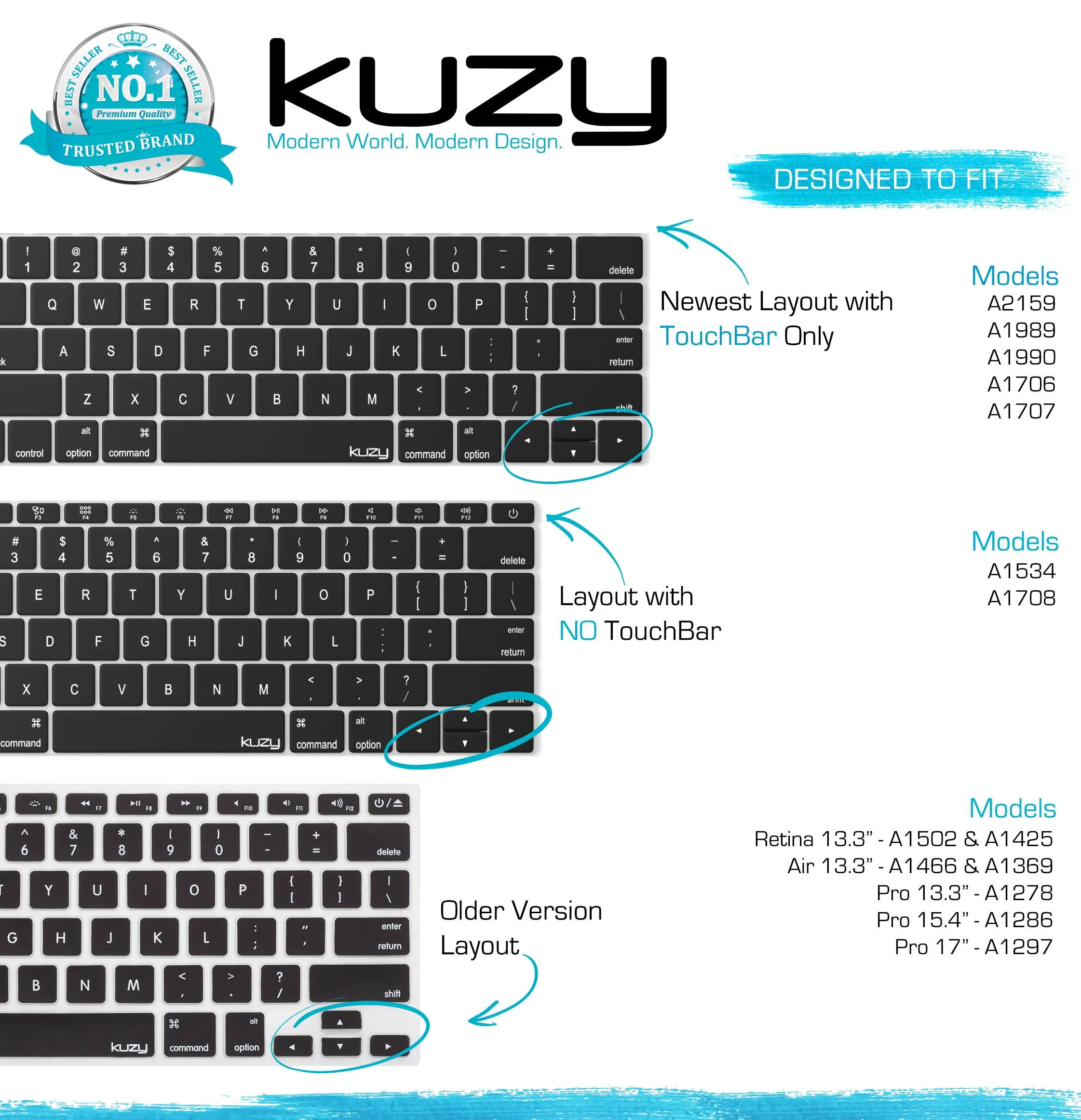 Foreign Language Keyboard Cover for MacBook Pro with Touch Bar & Touch ID