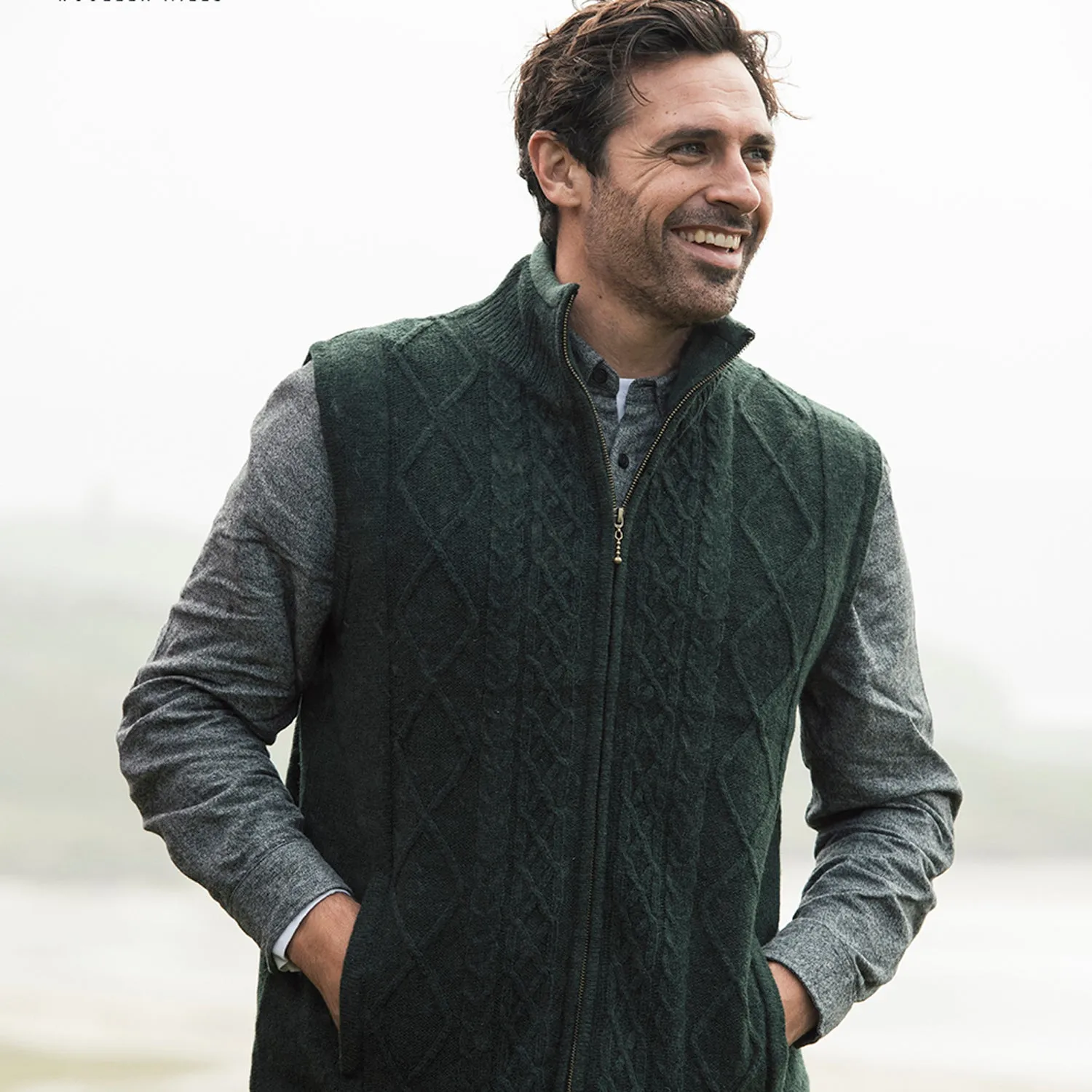 Green Sleeveless Lined Vest