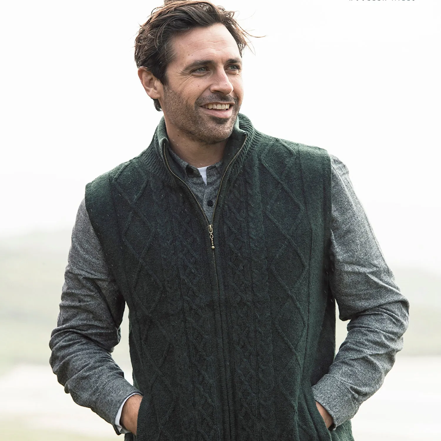 Green Sleeveless Lined Vest