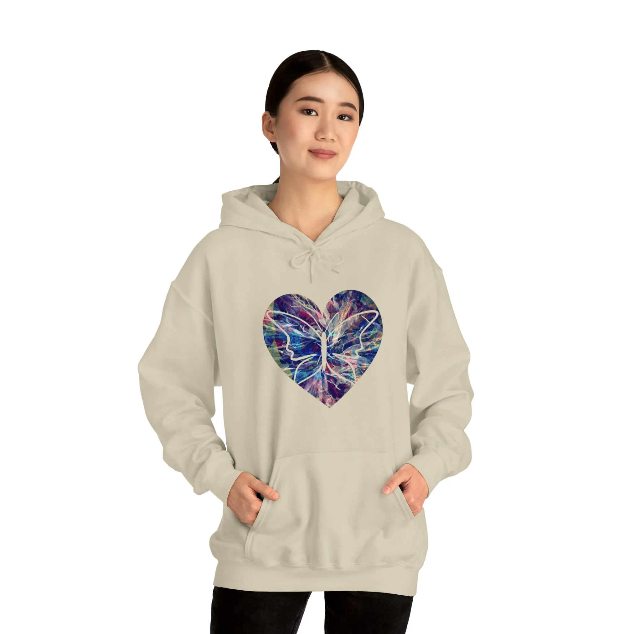 Heart Butterfly Unisex Heavy Blend™ Hooded Sweatshirt