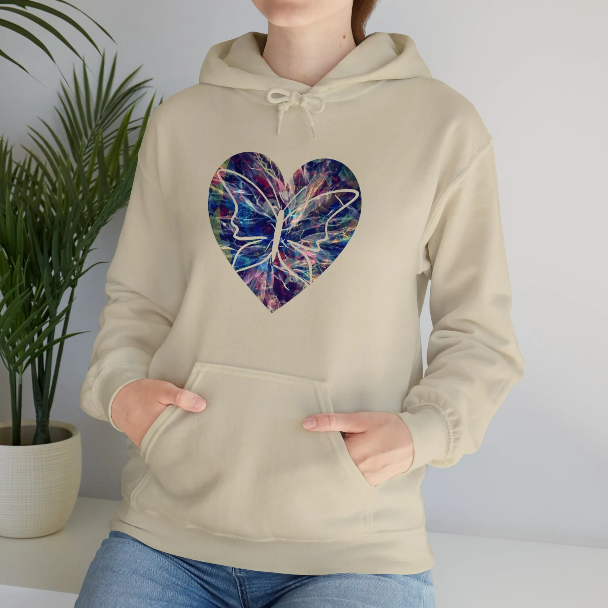 Heart Butterfly Unisex Heavy Blend™ Hooded Sweatshirt