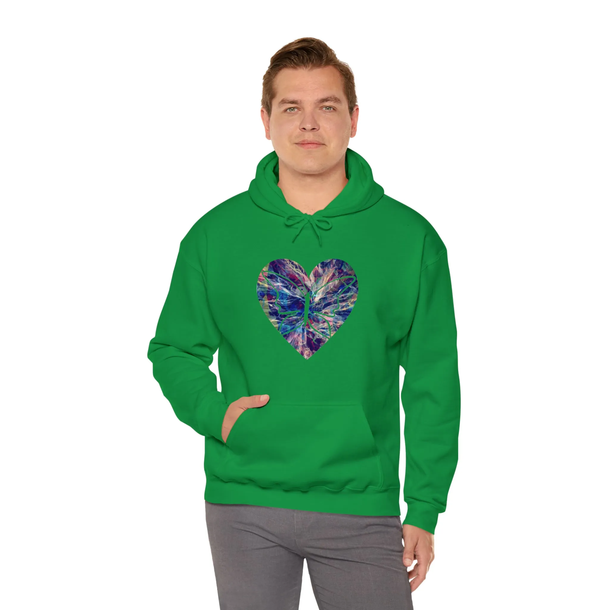 Heart Butterfly Unisex Heavy Blend™ Hooded Sweatshirt
