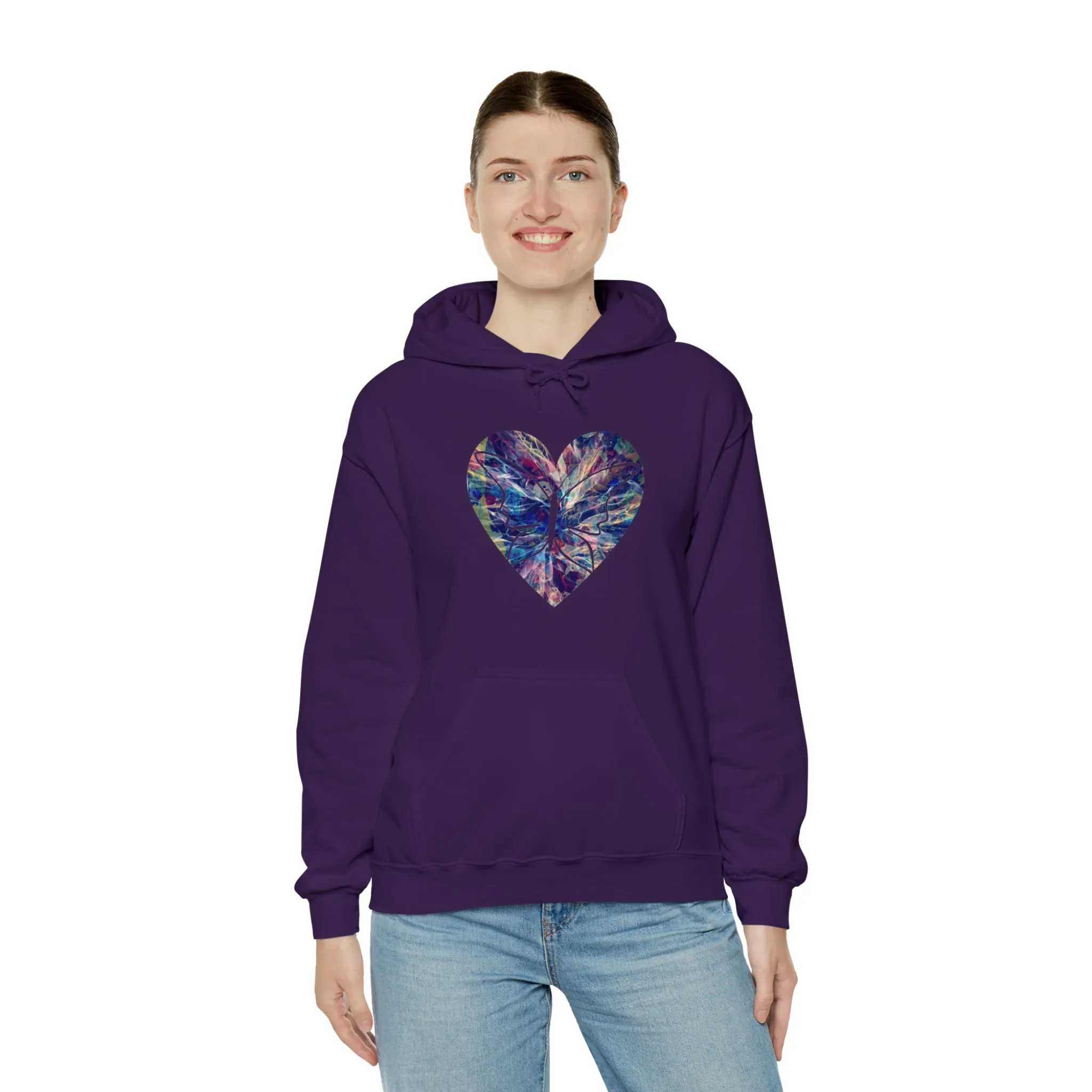 Heart Butterfly Unisex Heavy Blend™ Hooded Sweatshirt