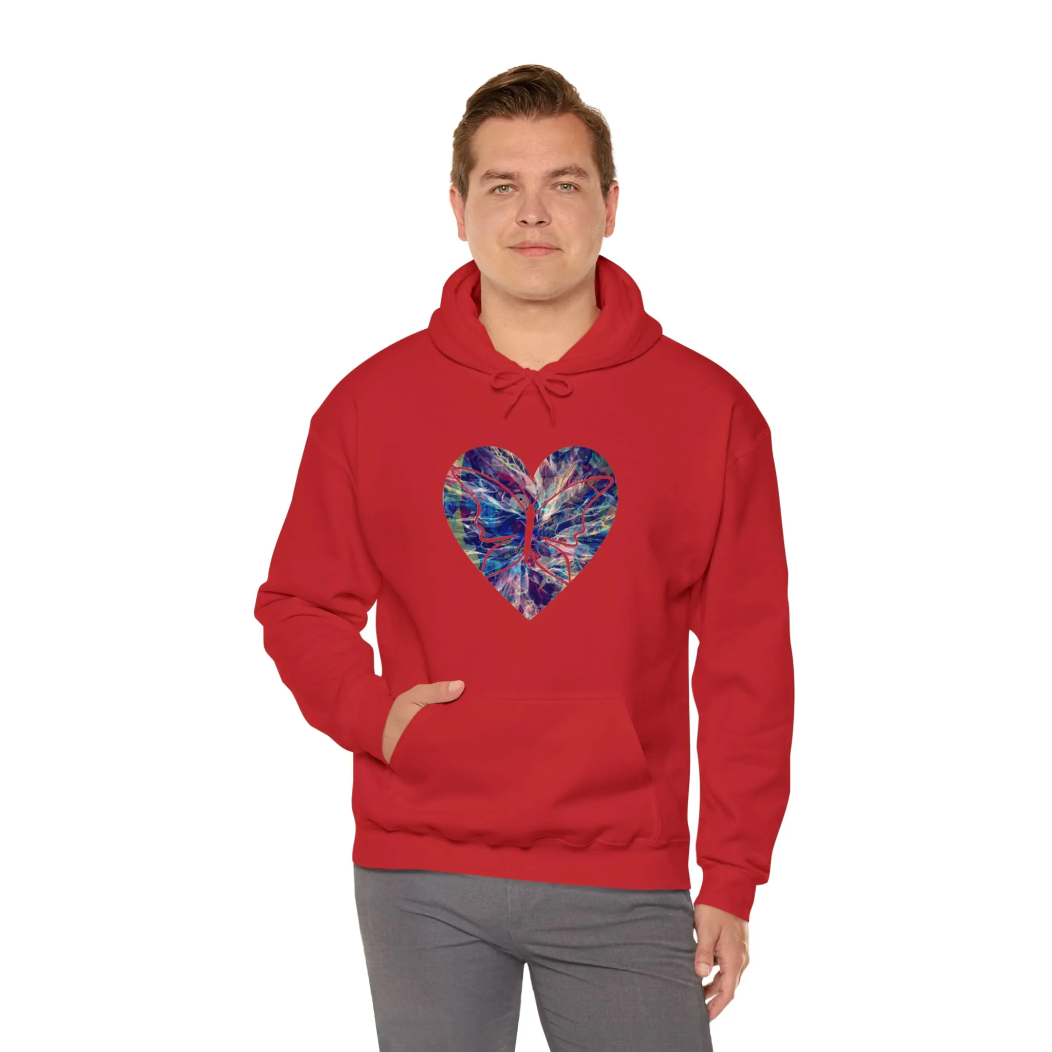 Heart Butterfly Unisex Heavy Blend™ Hooded Sweatshirt