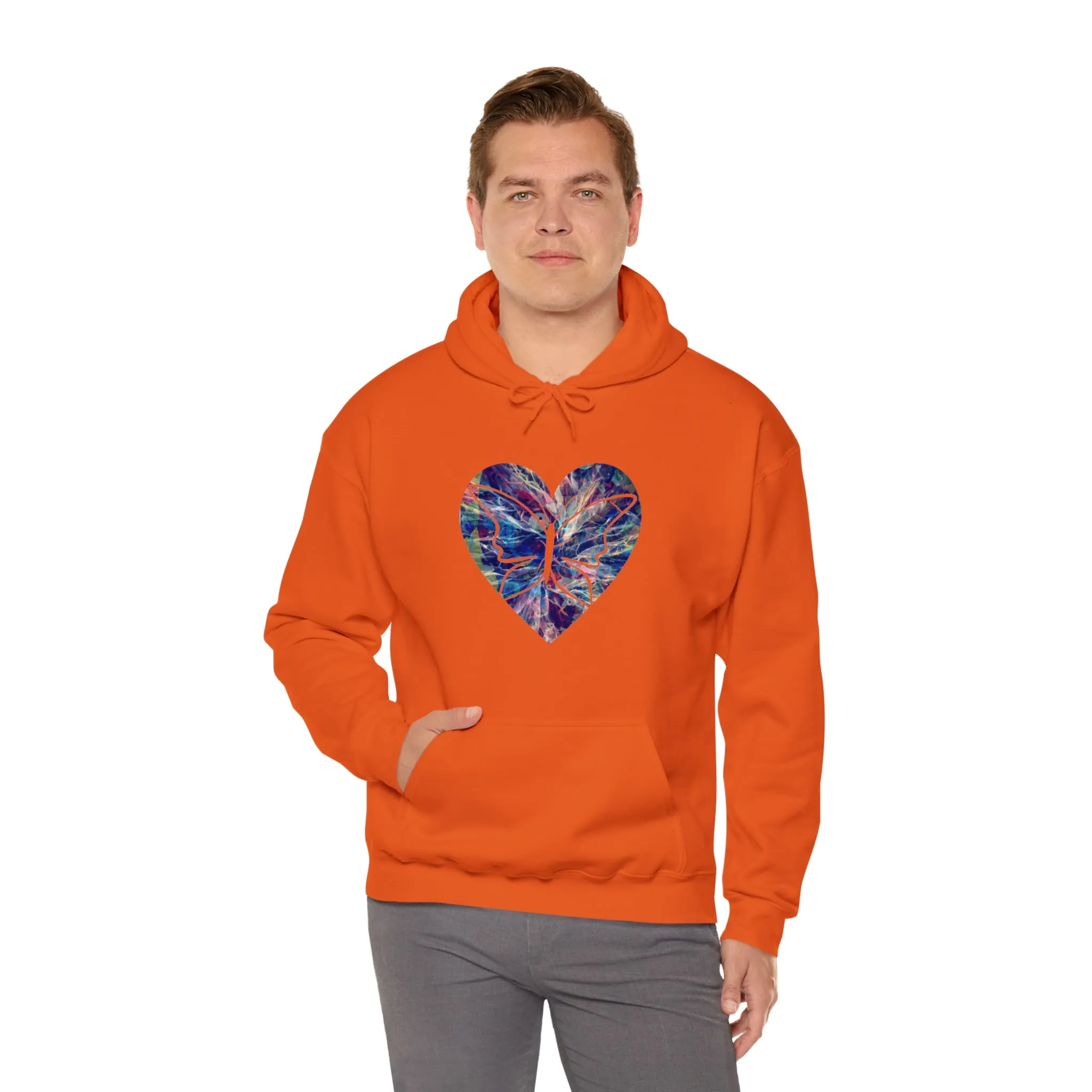 Heart Butterfly Unisex Heavy Blend™ Hooded Sweatshirt