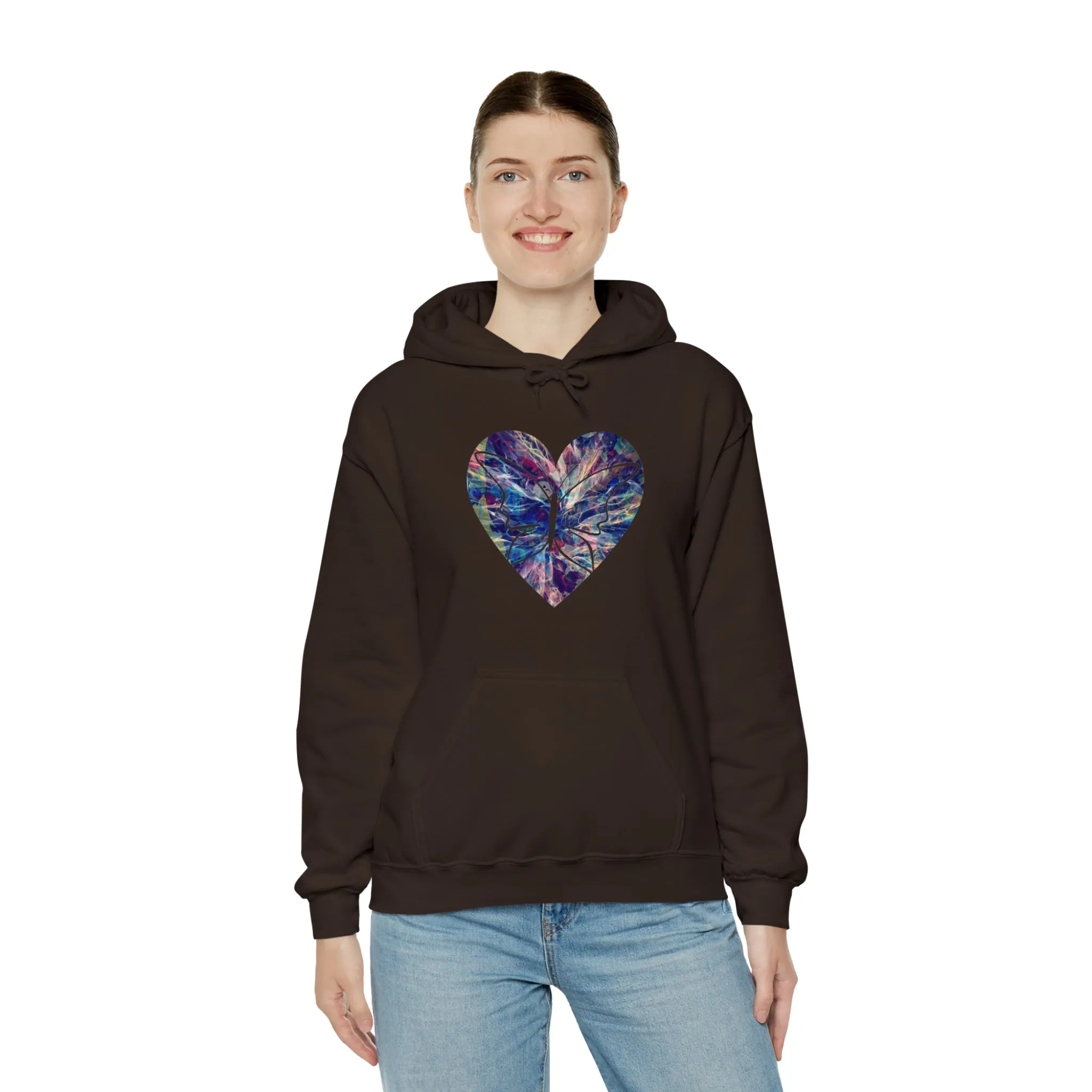 Heart Butterfly Unisex Heavy Blend™ Hooded Sweatshirt