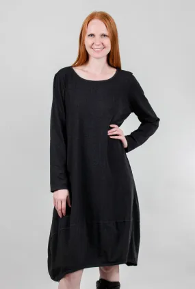 Herringbone Tulip Dress, Coal