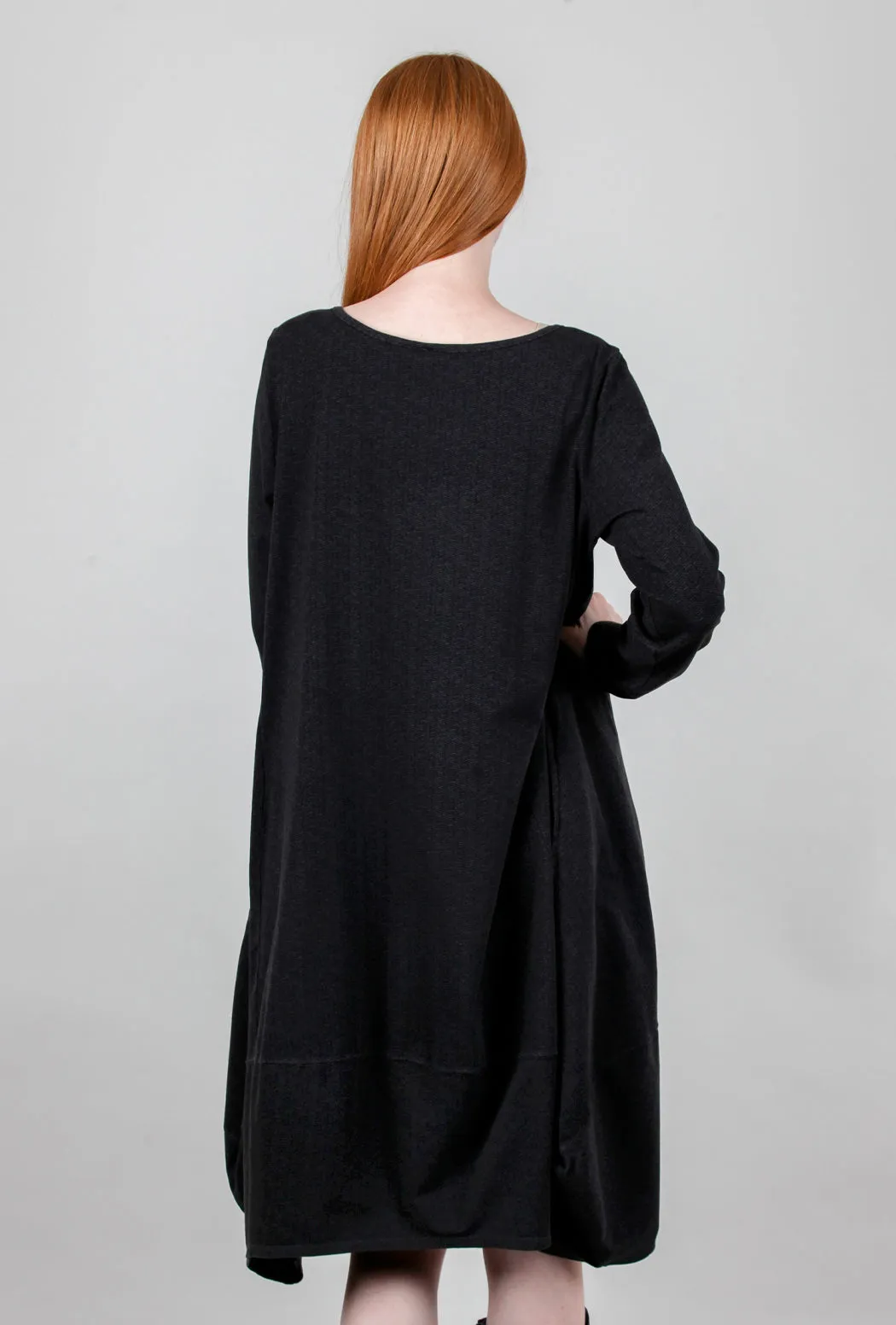 Herringbone Tulip Dress, Coal