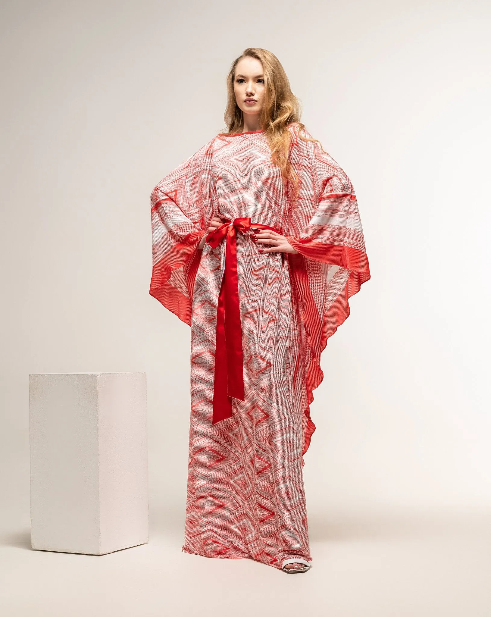 Pleated Print Kaftan