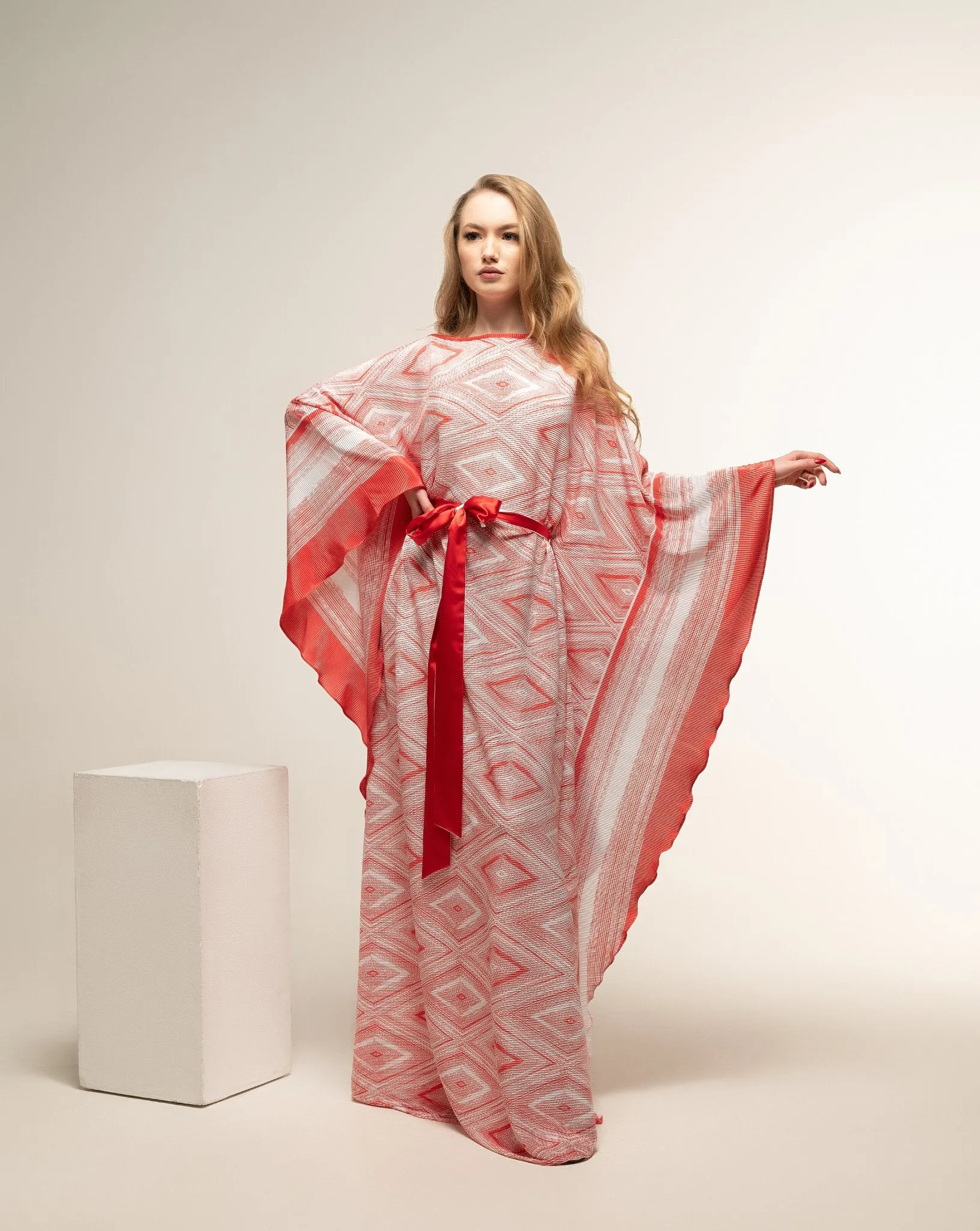 Pleated Print Kaftan