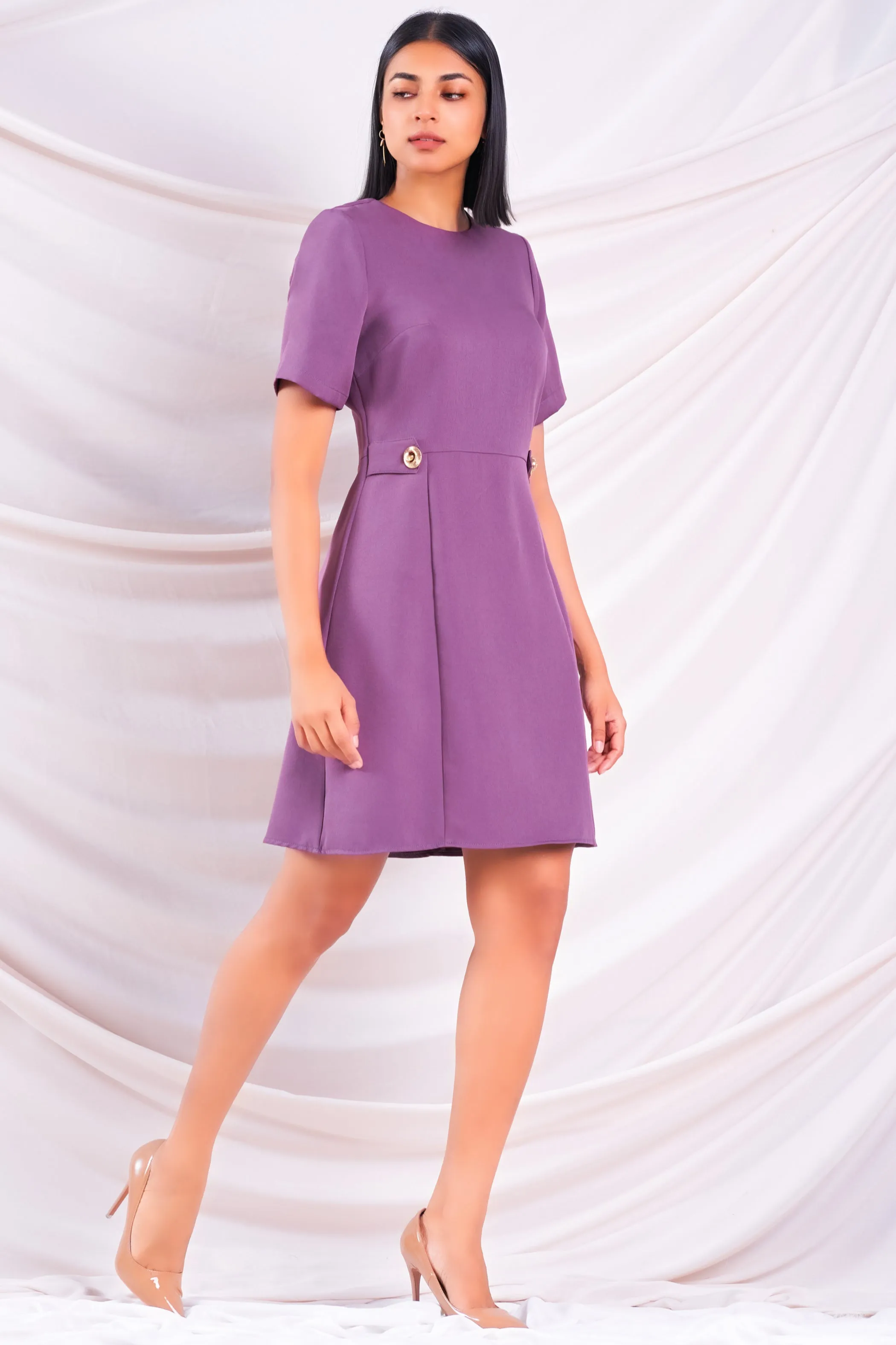 Purple Mini Shift Dress