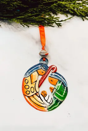 Round Nativity Ornament