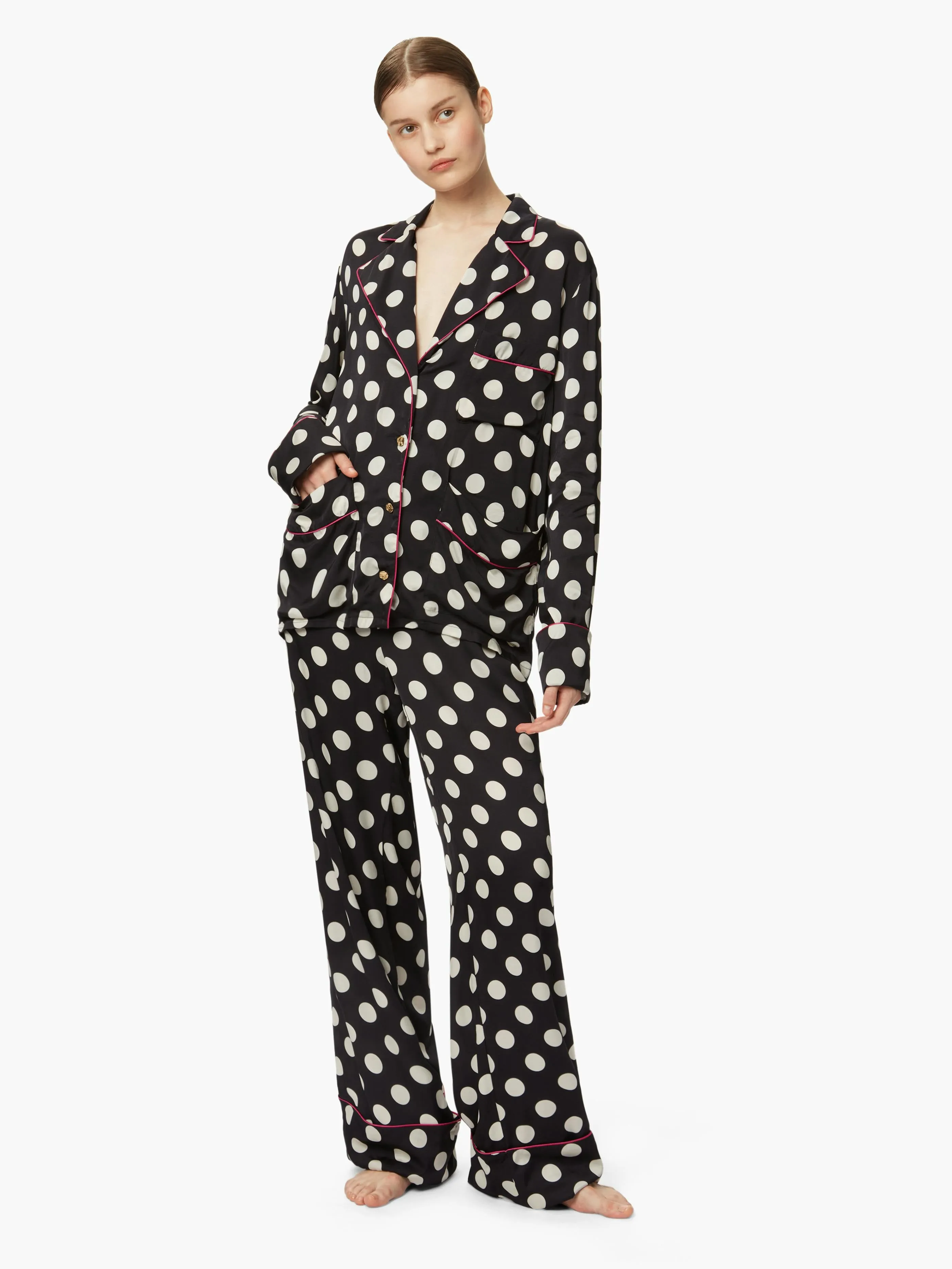 SATIN POLKA-DOT PYJAMA PANTS