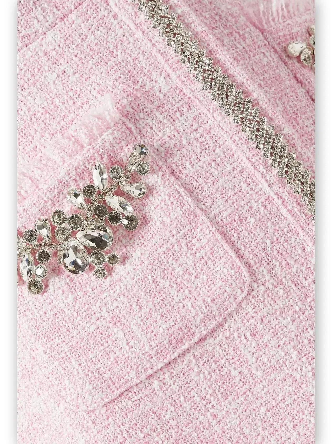 Women’s Crystal-Embellished Pink Tweed Playsuit